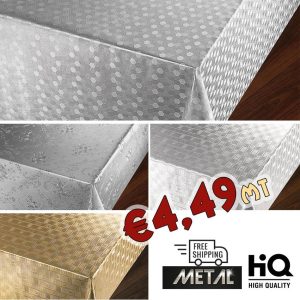 ROTOLO DA 20ML di Tovaglia CRISTAL PVC metallizzato al metro x tavoli, pizzerie