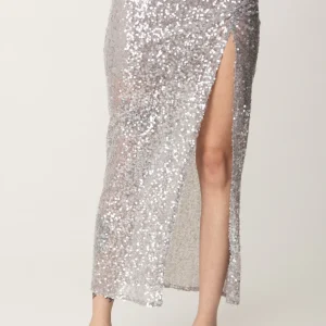 Gonna con Spacco Full Paillettes Rose